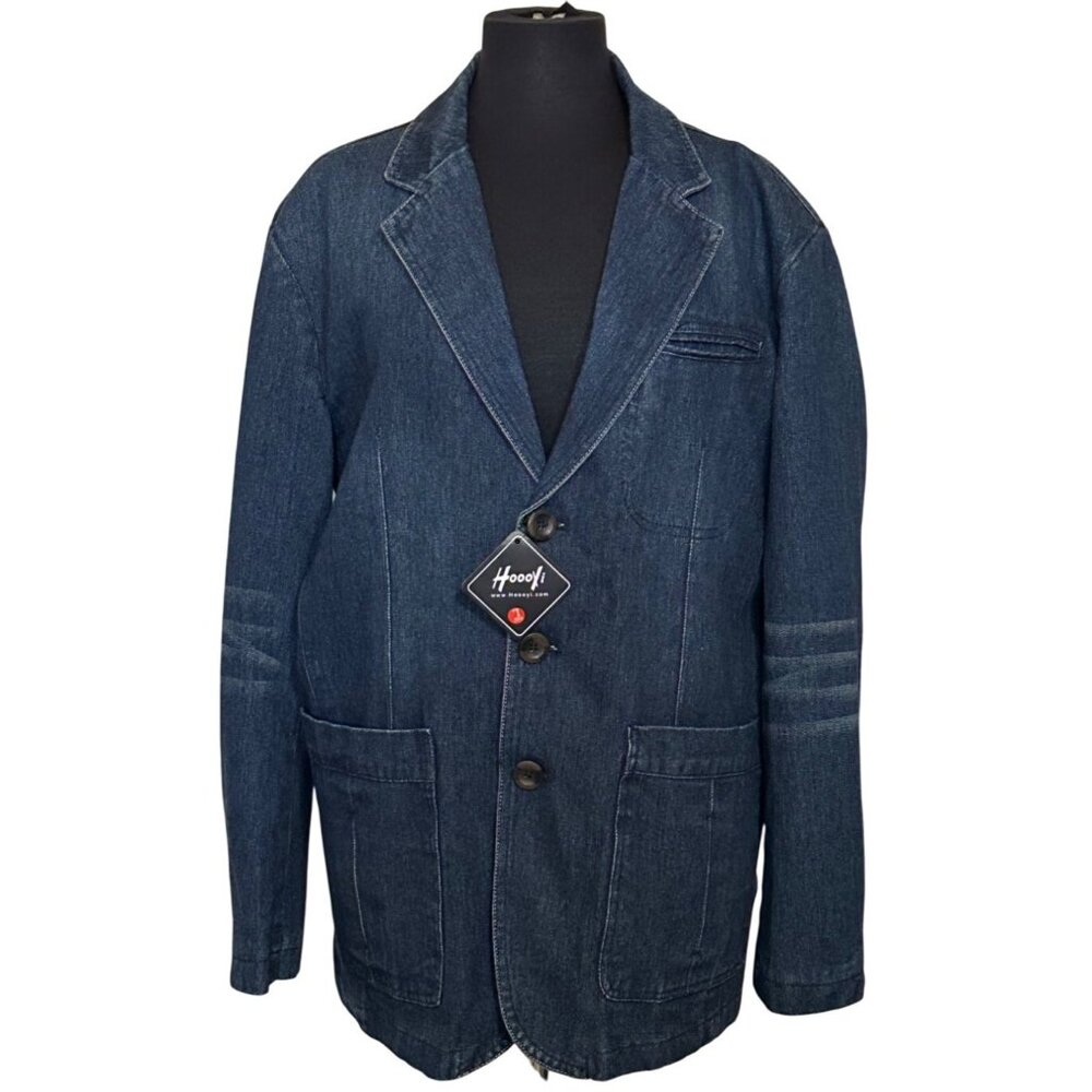 Hoooyi Brand Outdoor Denim Jean Jacket w/Striped Lining Women's Size Large